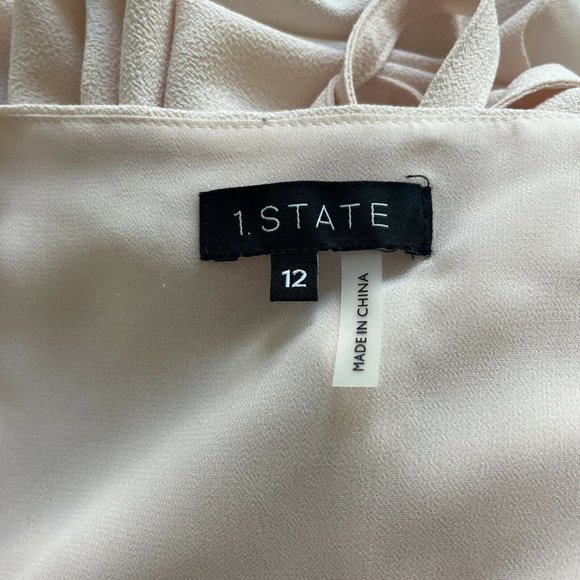 NWOT Blush Ruffled Chiffon Midi Wrap Flowy Dress Pink Size 12 - Picture 6 of 10